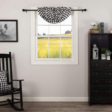 Annie Buffalo Check Balloon Valance Black & Red - The Fox Decor
